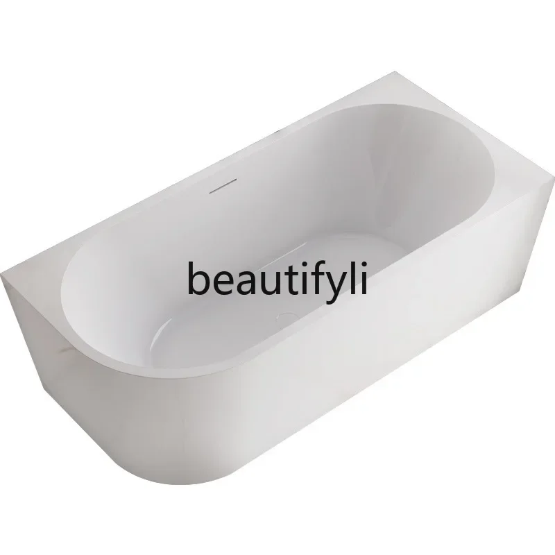 

Independent acrylic bathtub, household against the wall, left and right skirt, deep bubble hotel engineering homestay bathtub