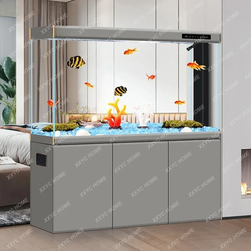 Fish Tank Living Room Home Large and Medium-Sized Hallway Super White Floor Smart Glass Ecological Change Water