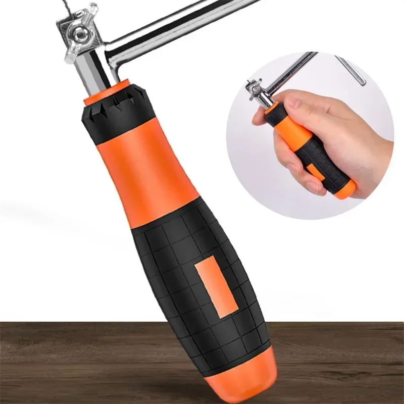 إطار منشار مجوهرات قابل للتعديل - مقبض برتقالي وأسود، 5 شفرات منشار للقطع الدقيق في أعمال النجارة وصناعة المجوهرات بنفسك