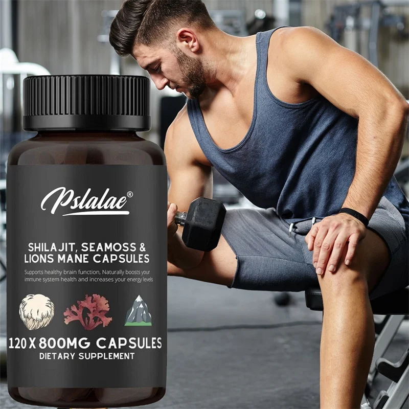

Shilajit, Seamoss and Lion's Mane Capsules - Helps Enhance Memory and Energy, Improve Endurance and Performance