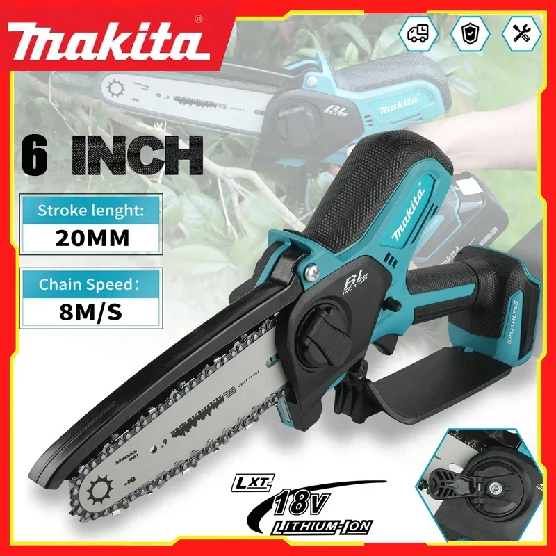 

Makita 18V Cordless Chainsaw for Woodworking with Small Handheld Electric 6-inch Logging Sawzall Mini Portable Chainsaw