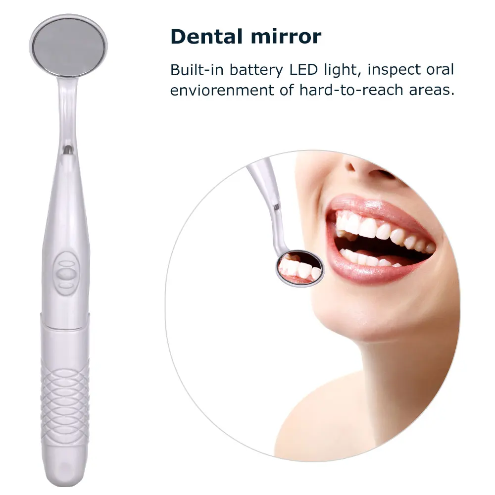 Oral Health Care LED Light Teeth Oral Dental Mouth Mirror Illuminated Tooth Care Tool Reusable