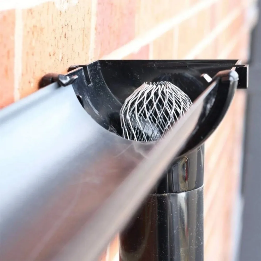 4pcs Expand Aluminum Gutter Filter Silver Mesh Anti-Blocking Filter Rustproof Foldable Screen Floor Drain Filter Downspout Cover