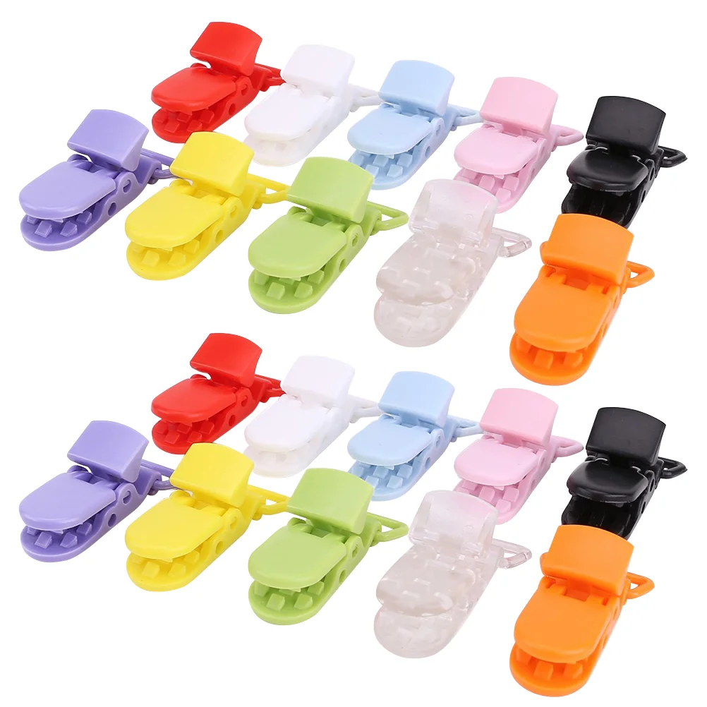 

50pcs T-shape Plastic Baby Pacifier Clips Badge Clips Bib Holders (Random Color) Baby clips Plastic pacifier clips