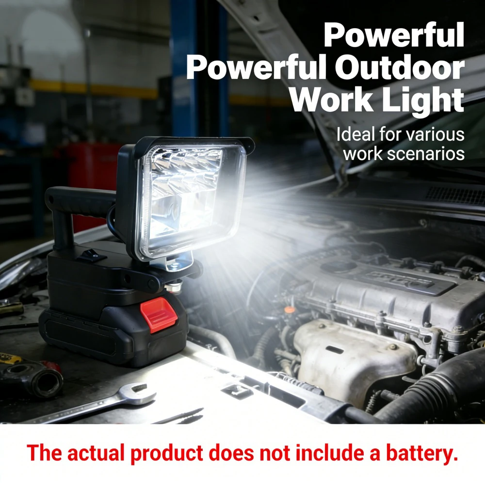 Power Tool Parts for Makita 18V Lithium Battery LED Work Lights Handheld Lamp Spotlights Flashlight Hand Lantern 2 USB Charger