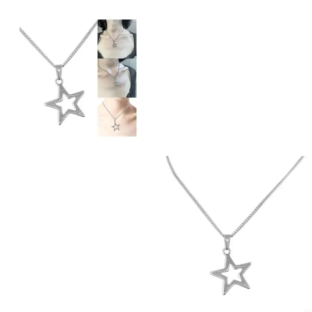91AF Female Trend Niche Net Red Collarbone Chain Five-pointed Star Necklace