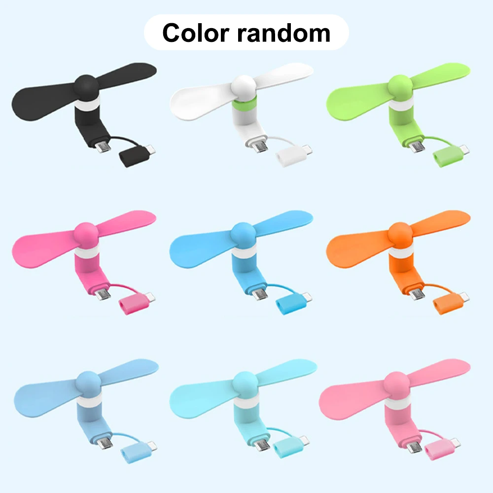 2in1 Type C Micro USB Mini Fan Radiator For Samsung Xiaomi Huawei HTC Phone Mini Portable Mobile Phone Small Fan