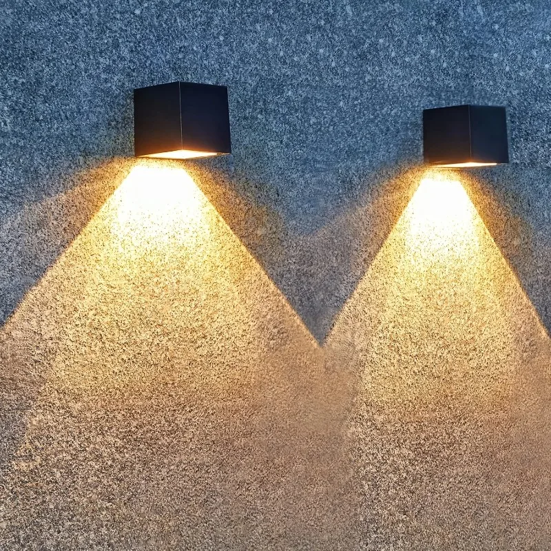 1/2/4pcs Solar Wall Lights Warm And RGB Changing for Patio Porch Garden Backyard Fence Decor
