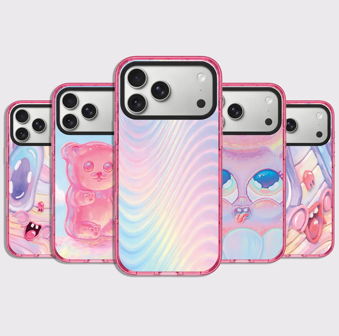 

Cartoon Bear Candy Pink Border Magnetic Impact Phone Cover for IPhone 12 13 14 15 16 17 Pro Max Case for IPhone 17 Air