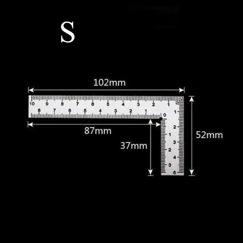 Cute L-Shaped Stainless Steel Ruler Small Frame Metal Measuring Layout Tool Square Office School Supplies