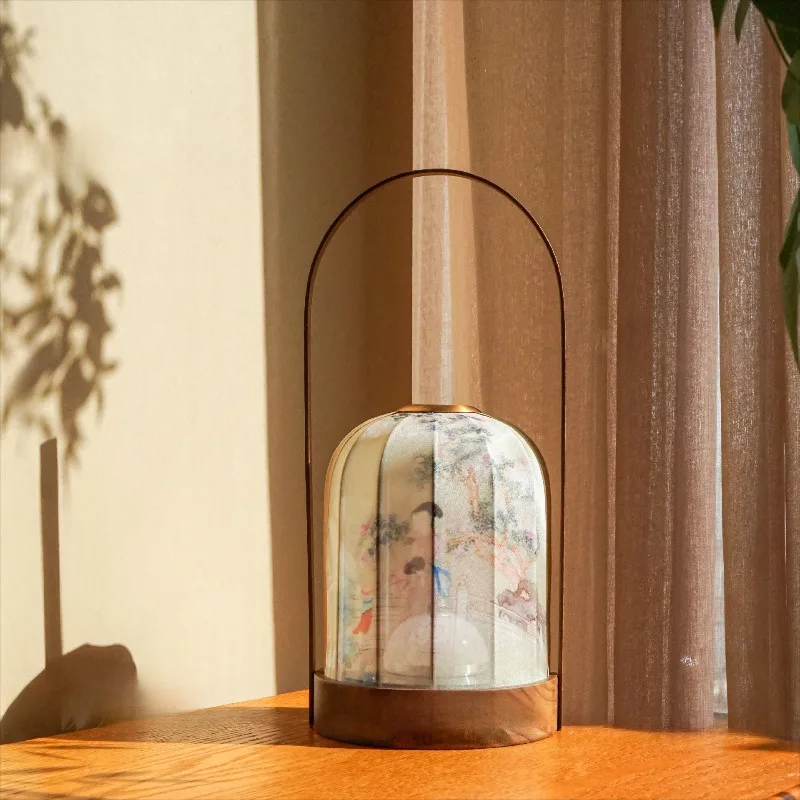 Chinese walnut desk lamp wireless charging, ambient light