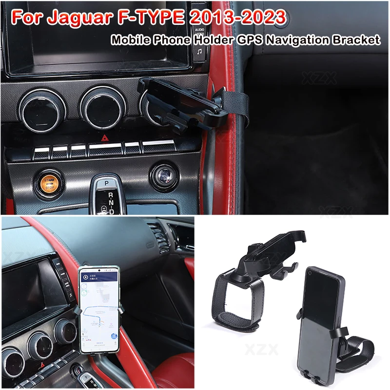 For Jaguar F-TYPE 2013-2023 ABS Car Central Control Handle Mobile Phone Holder GPS Navigation Bracket Wireless Charging Aparts