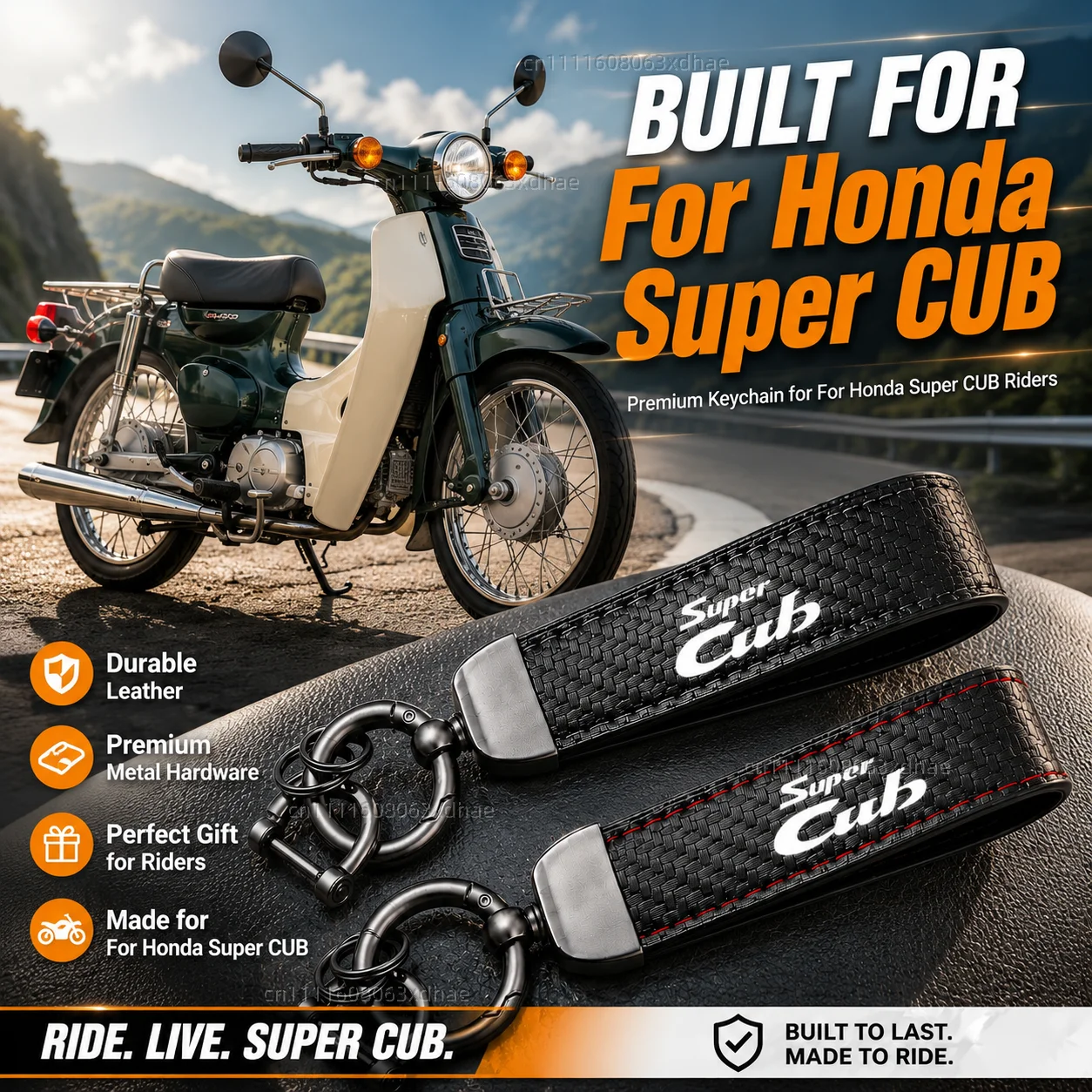 High-Grade Leather Motorcycle Keychain Holder Keyring Accessories For Honda Super CUB C70 90 110 C125