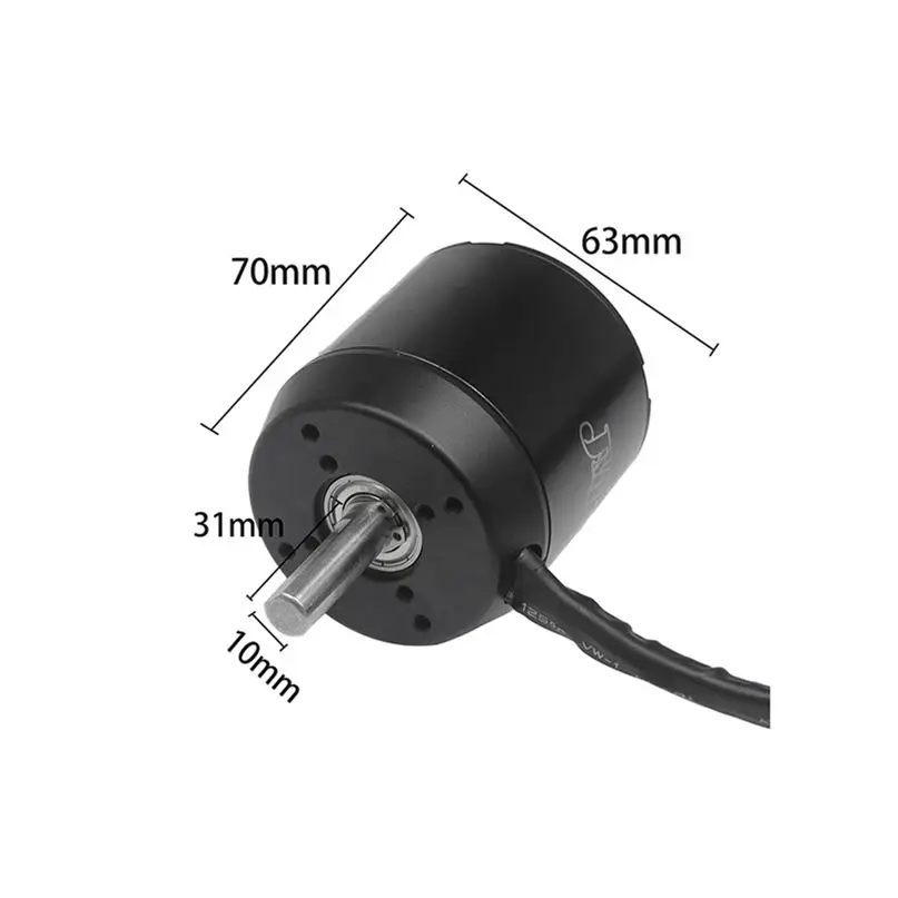 High Efficiency 6374 170KV Brushless Motor 2800W 24V/36V for Four-Wheel Balancing Scooters Electric Skateboards with Motor Hall