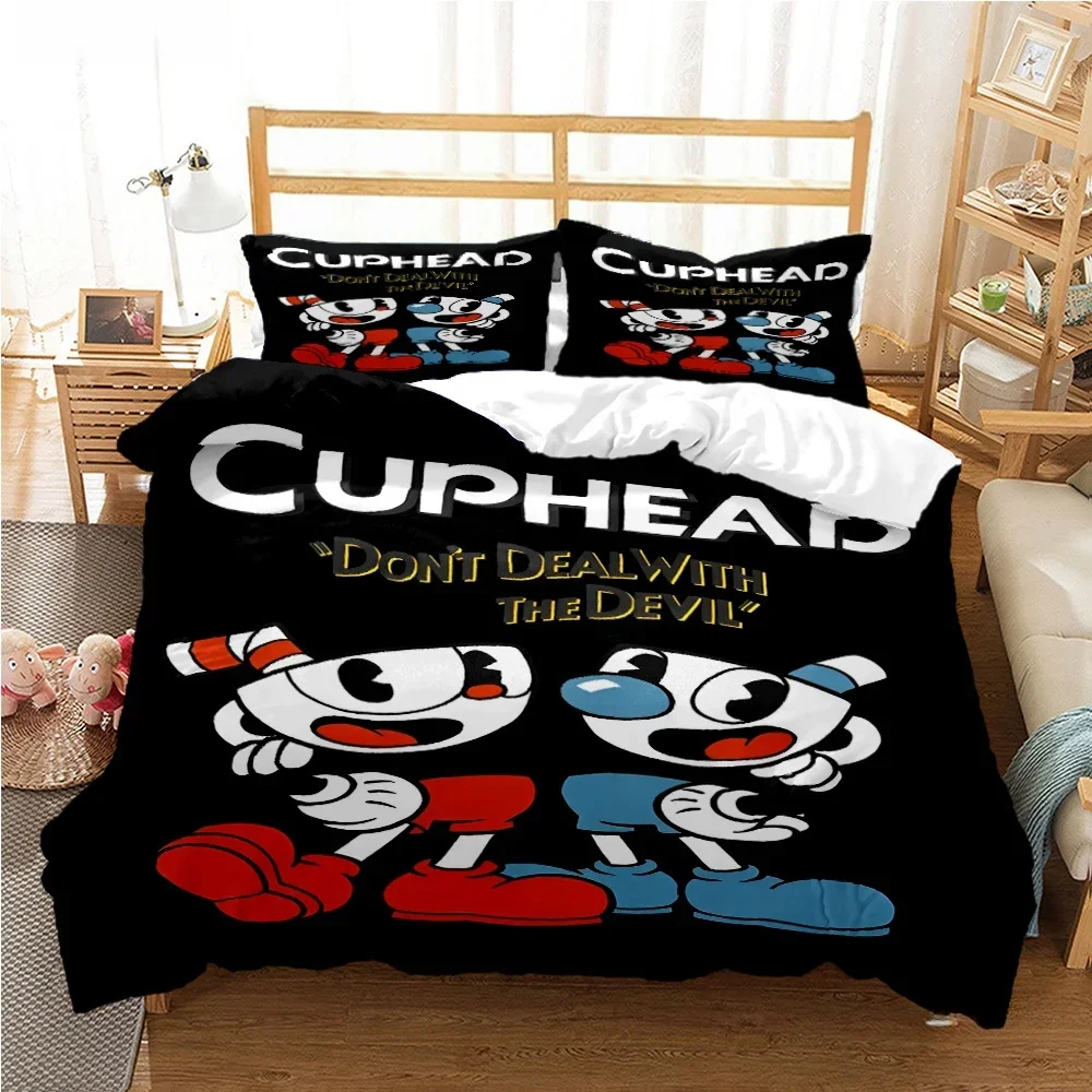 

Всесезонный пододеяльник с милым мультяшным аниме Casal kawaii Cup, комплект постельного белья, мягкий пододеяльник и наволочки Single_Double_Queen_King