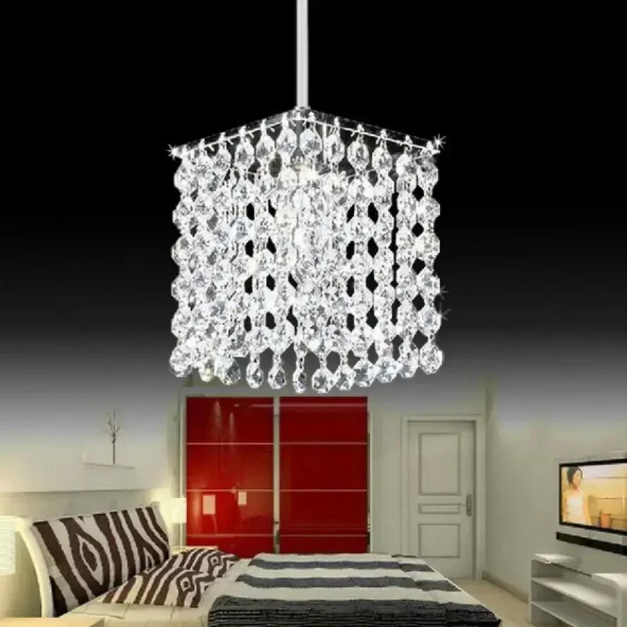 high quality LED Modern simple iron crystal chandelier lamp lighting chandeliers led E27 lustre pendant/droplight