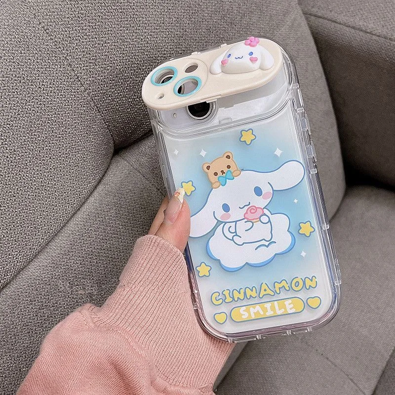 Cartoon Hello Kitty Cinnamoroll With Pendant Phone Cases For iPhone 15 14 13 12 11 Pro Max Mini XR XS MAX 8 X 7 Soft Back Cover