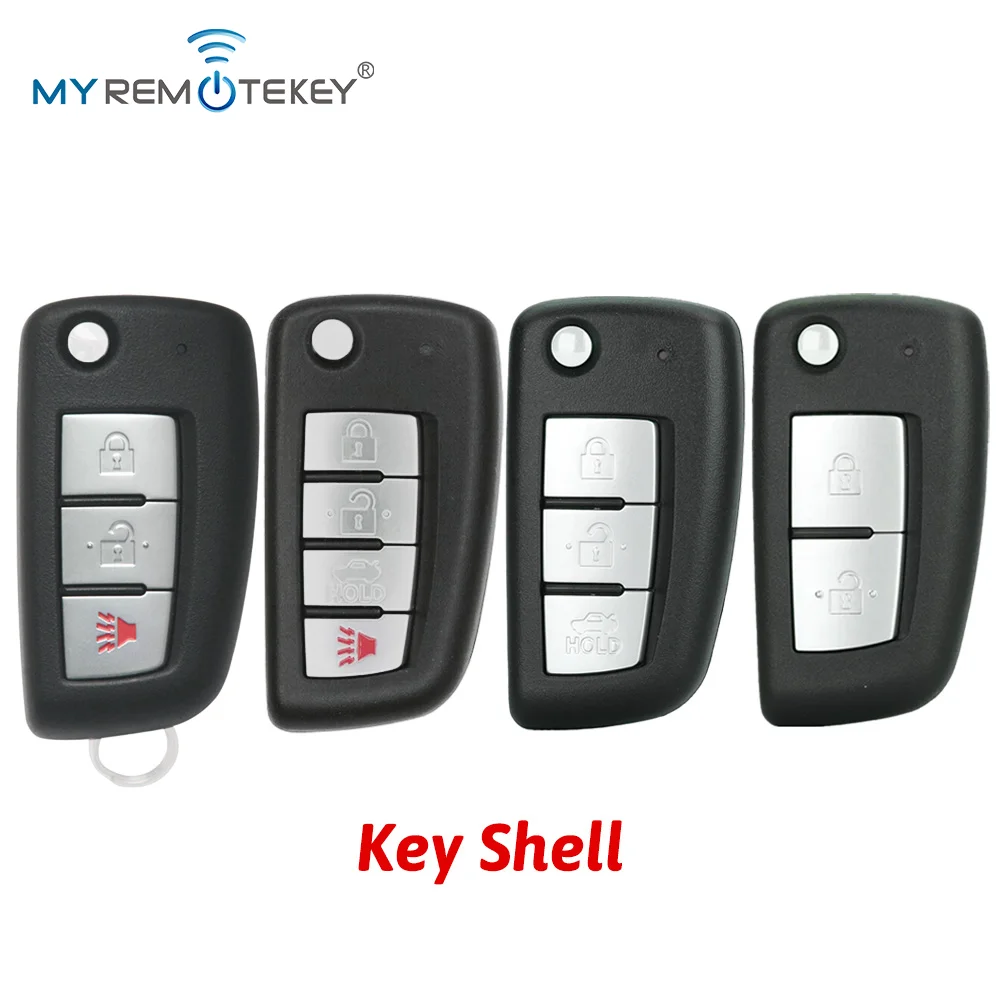 REMTEKEY Flip Key Shell Combo 2/3/4 Button for Nissan Rogue, Qashqai, X-Trail, Sentra, Altima, Armada & Infiniti