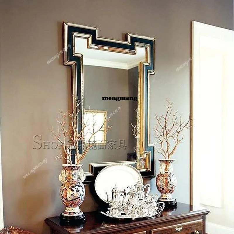 

New design Customized South East Asia Bathroom Mirror Washbasin Background Wall Wall Makeup Mirror Entrance Decorative Mirror