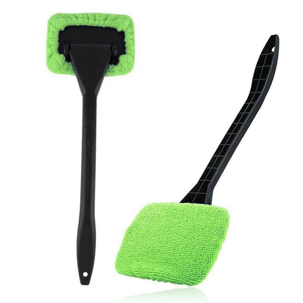 Kit de brosses pour livres de vitres de voiture, outil de lavage de pare-brise automatique, essuie-glace intérieur de voiture, manche long, brosses