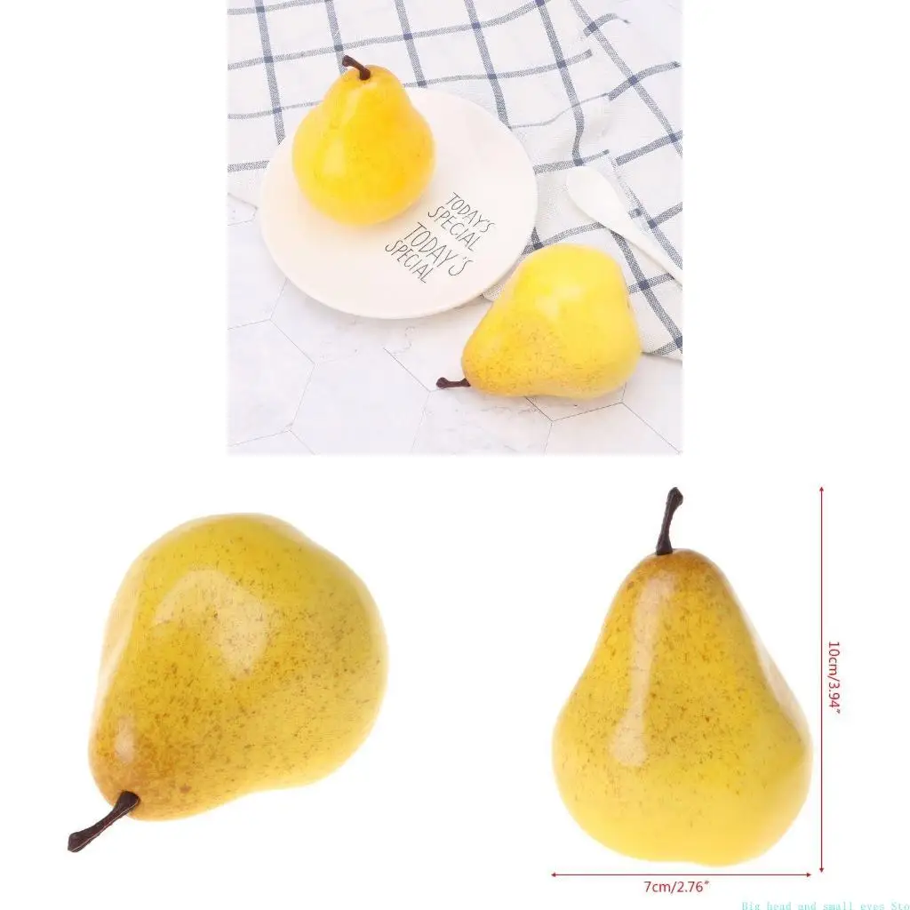581C Artificial Pear Styrofoam Material Fake Agriculture Gardening Display Yellow Pears for Greenhouse Planting Mature Fruits