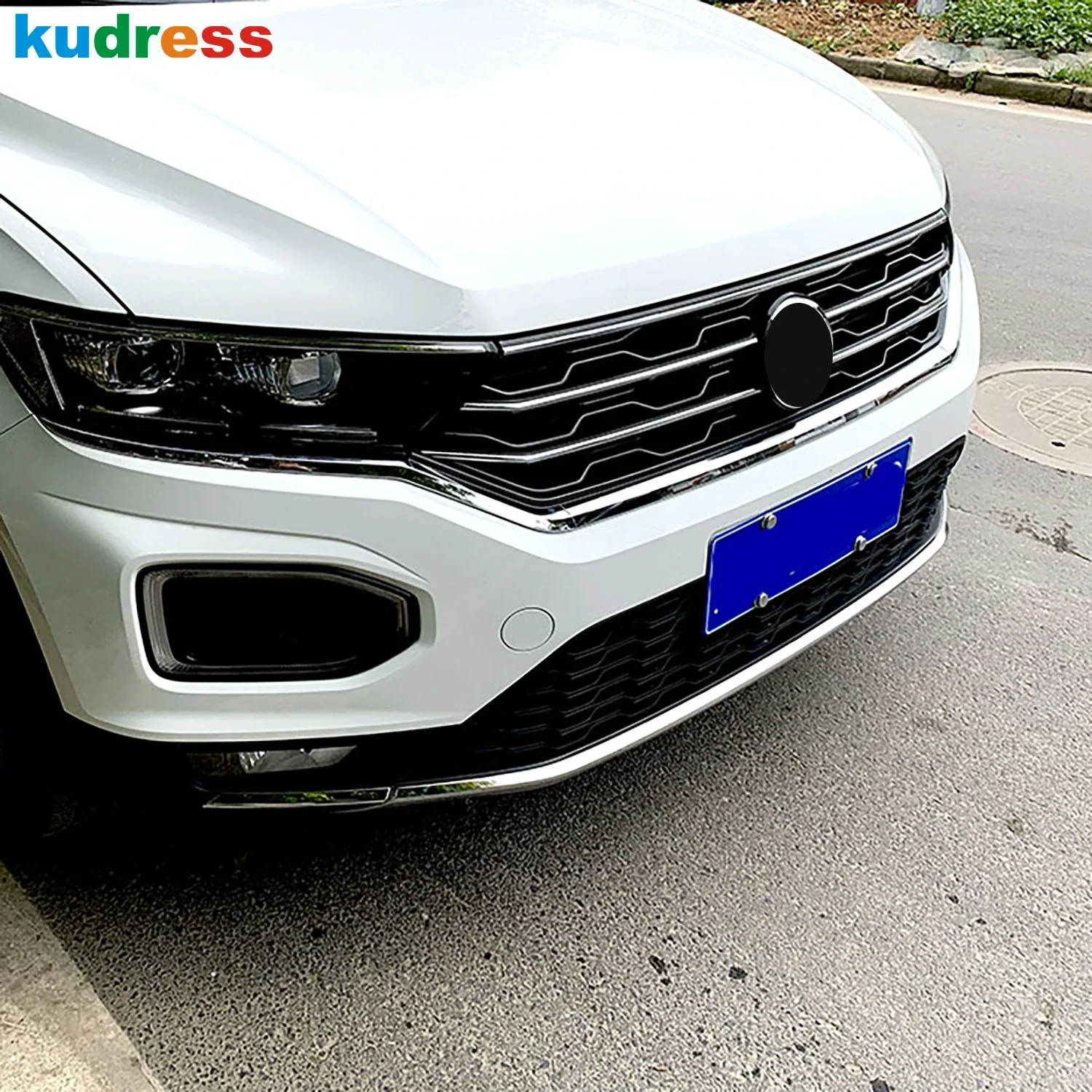 Accessories For Volkswagen VW T-Roc TROC 2017 2018 2019 Steel Car Front Bottom Bumper Cover Trim Head Grille Lip Molding Strip