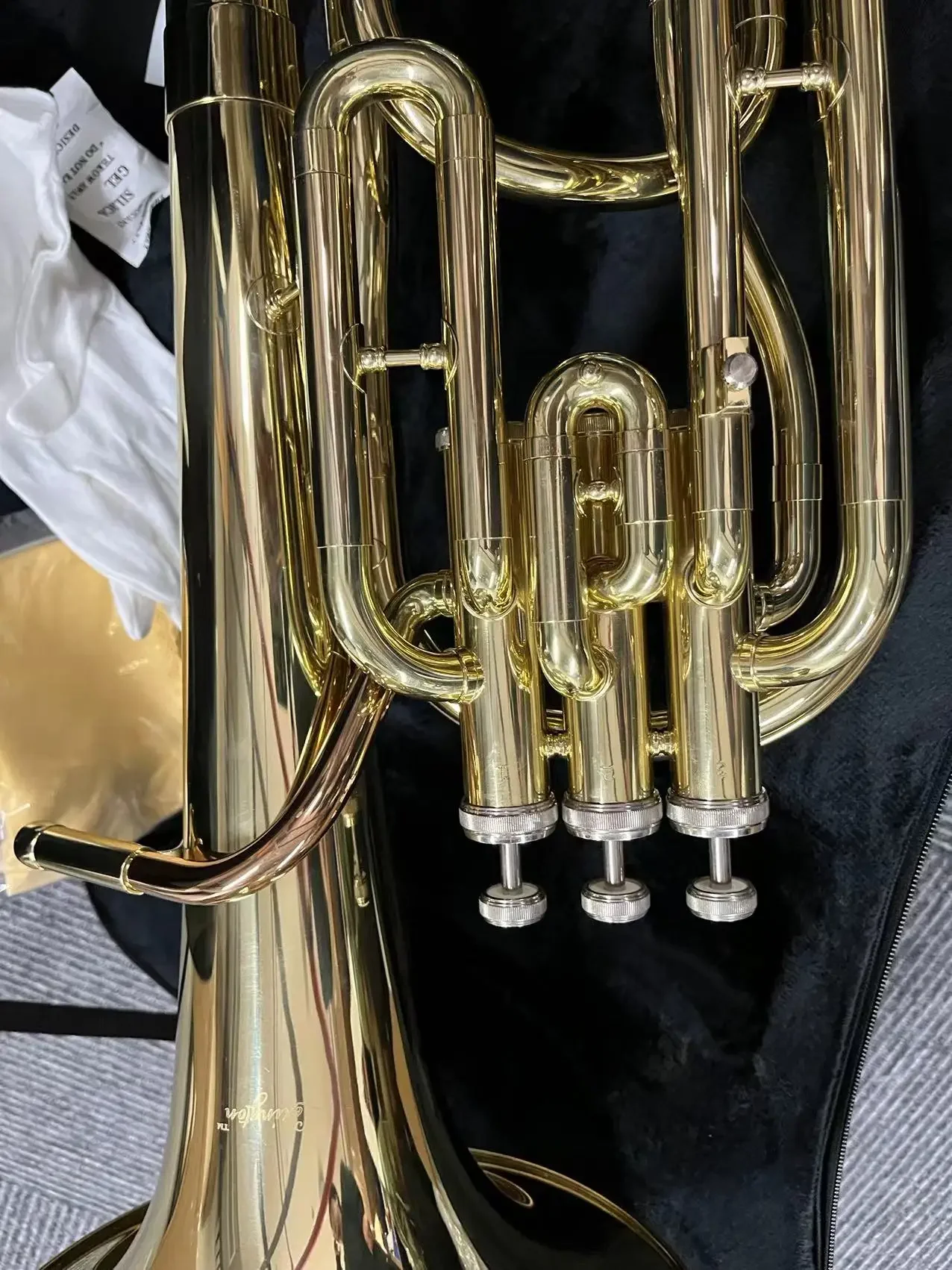 BR-G3400G-YRY Professional Piston-Style Gold Lacquer Surface Brass Baritone Horn Instrument