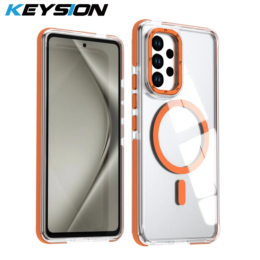 

KEYSION HD Transparent Magnetic Case for MagSafe for Samsung A53 5G A13 5G Clear Shockproof Phone Cover for Galaxy A13 4G A53 5G