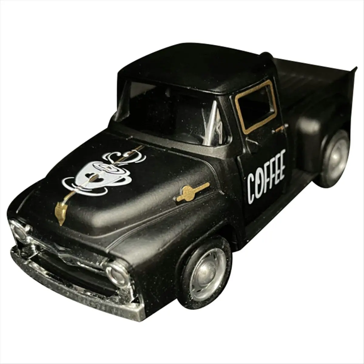 ABJY Coffee Bar Camion en métal Pickup rétro Mini camion moulé sous pression pour station de café de ferme Décor de dessus de table (Noir)