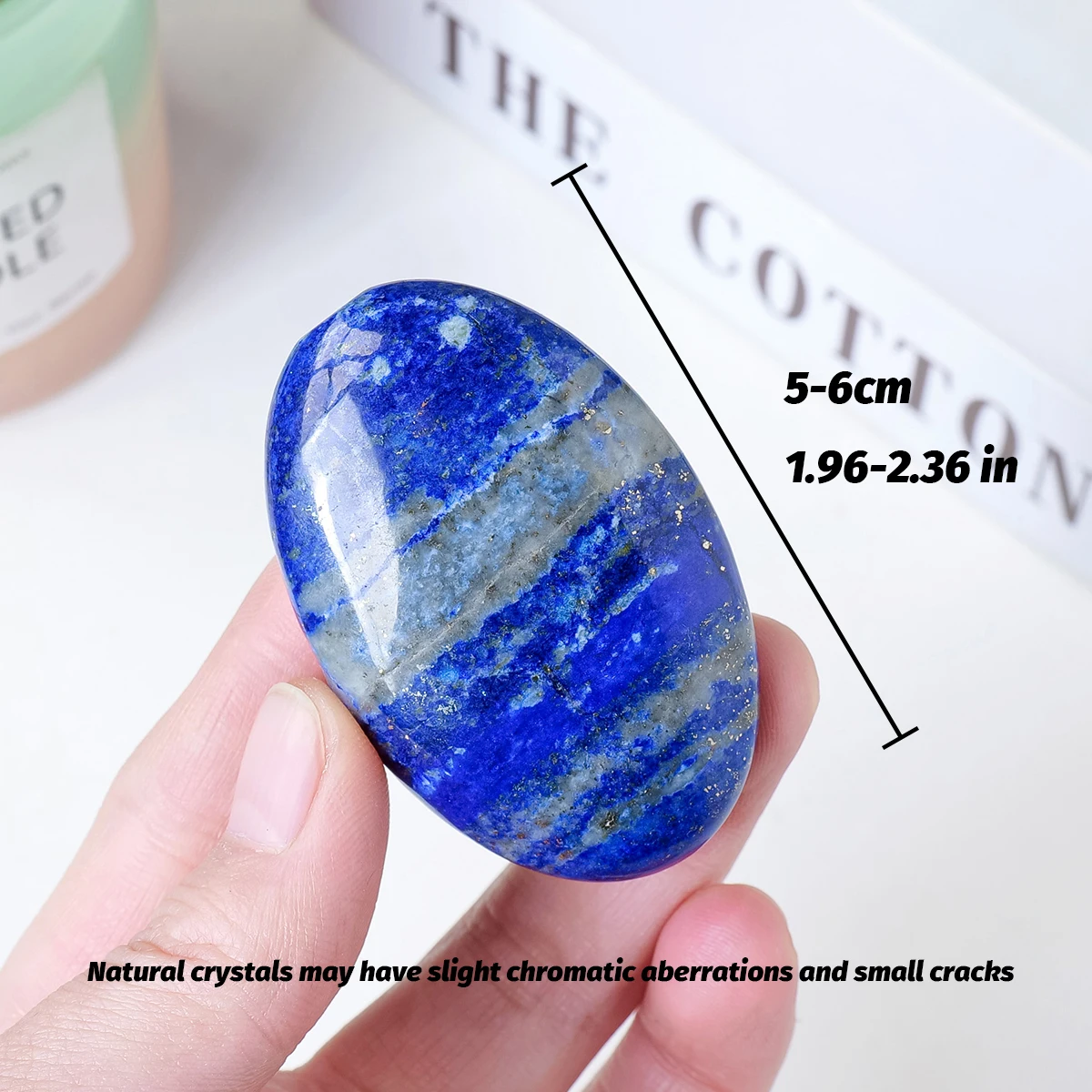 1pc Natural Crystal Lapis Lazuli Palm Stone Compressed Stone Spiritual Gemstone Palm Stone Mediation Gift