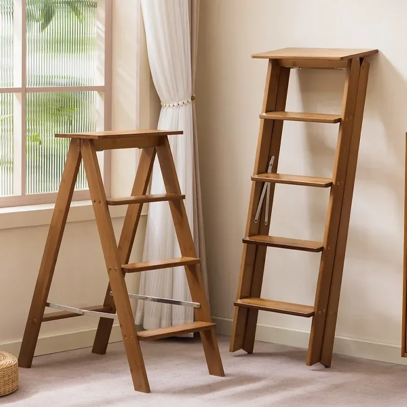 Solid wood ladder stool household sofa edge several multi-functional ladder stool shelf door shoe changing stool