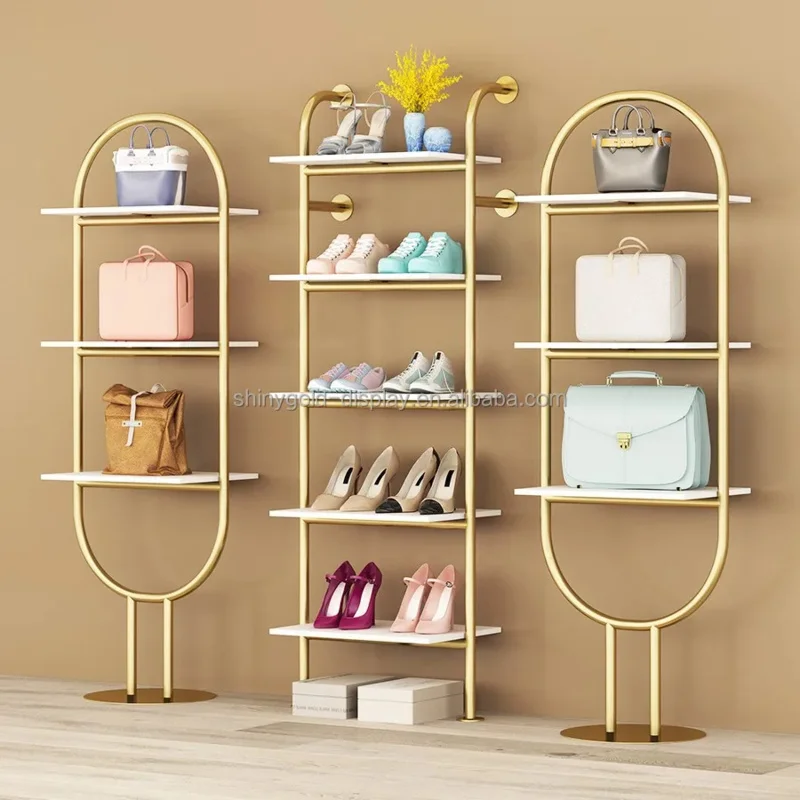 custom.Iron Shoe Shelf Wall Mounted Bag Display Rack Organizer Nordic Space-saving Retail Shop Fittings 5.01 Reviews