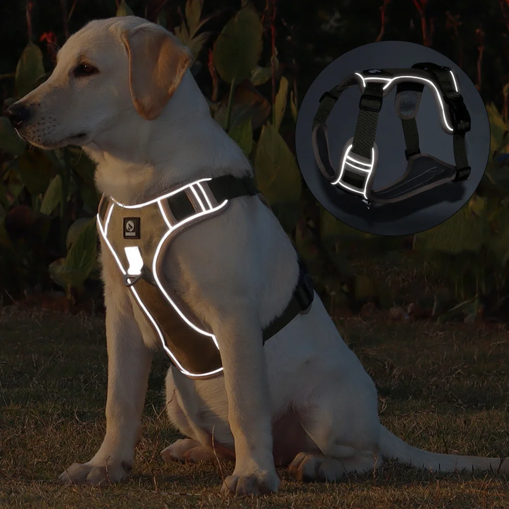 Military Dog Breathable Harness Pet German Shepherd Training Reflective Vest Tactical Dog Lightness Harness For Dogs Accessories