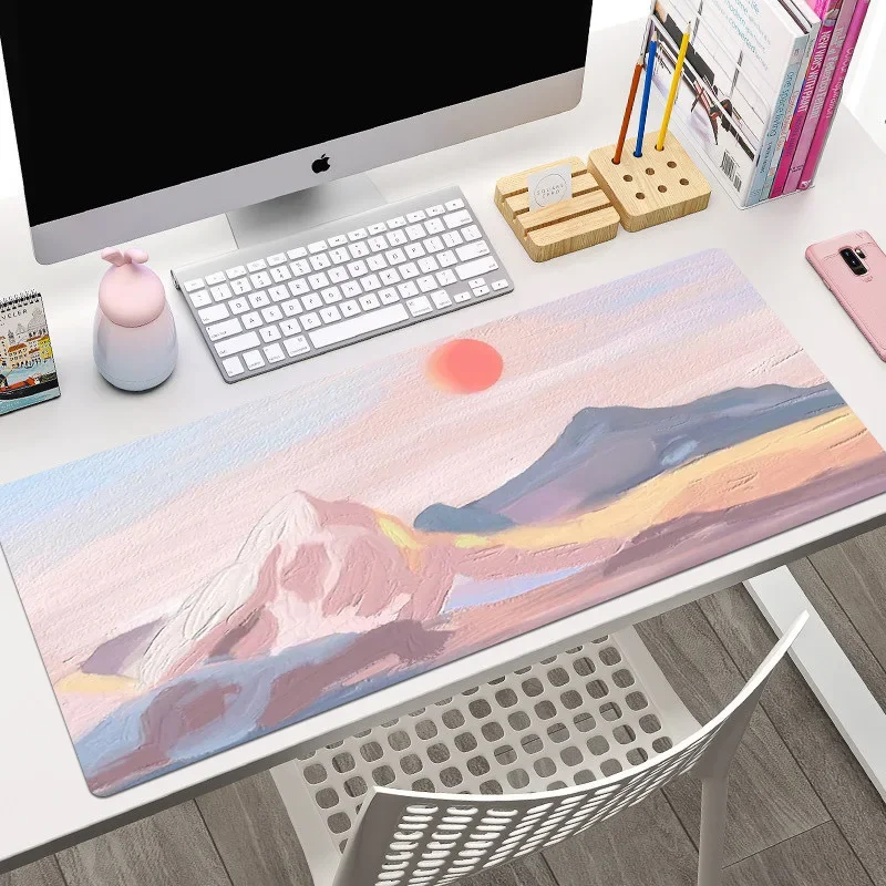 Large Oil Painting Mouse Pad High-Quality Rubber Mouse Pad Computer Accessories Keyboard Mouse Popular Mat