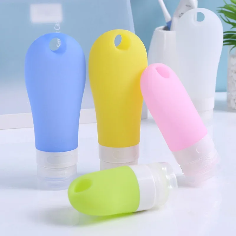 1pcs 38ml 60ml 90ml Empty Silicone Travel Packing Press Having Holes Bottle For Lotion Shampoo Bath Small Sample Containers