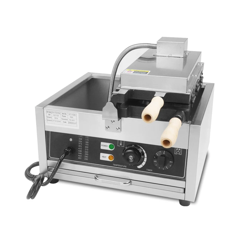 ماكينة صنع الوافل تاياكي ذات الفم المفتوح الكهربائية التجارية 3 قطع ماكينة صنع الوافل ذات الفم المفتوح ماكينة صنع مخروط الآيس كريم