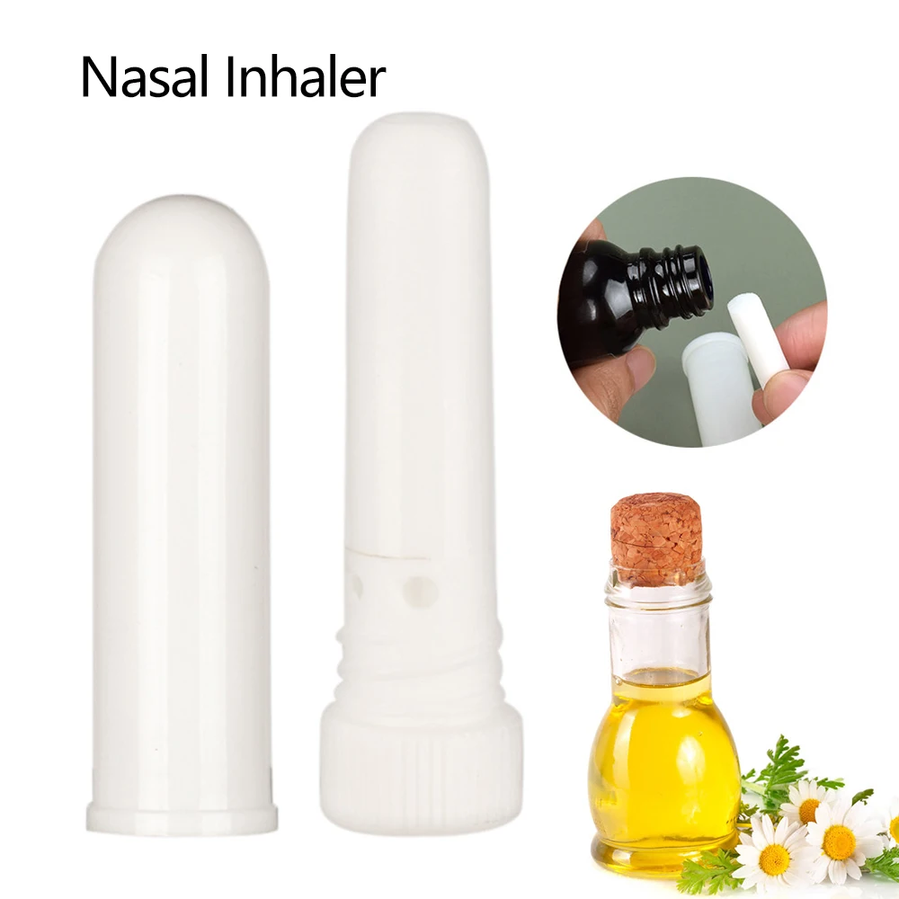 100 bâtonnets inhalateurs pour huiles essentielles, tubes inhalateurs nasaux blancs vides pour aromathérapie, inhalateurs nasaux vierges pour huiles essentielles