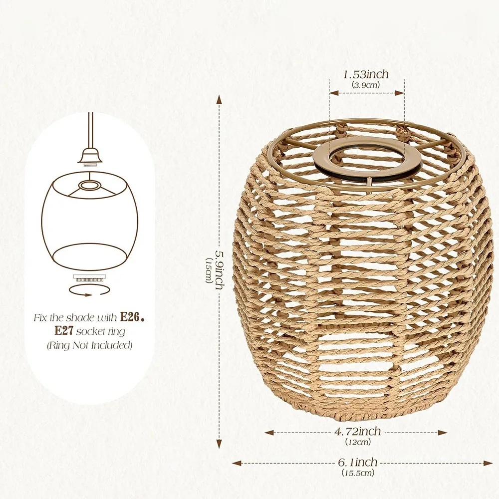 

Weaving Design Woven Lampshade Hanging Light Fixture Vintage Lampshade Vintage Style Hanging Light Lampshade Living Room