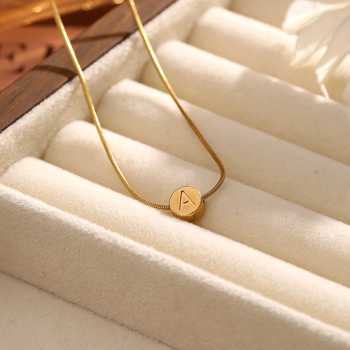 Jolivie Stainless Steel Initial Necklace for Women Girls Minimalism Trendy Letter Pendant Necklaces Jewelry Christmas Gift