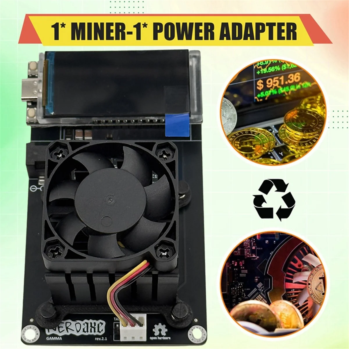 Bitaxe Gamma 601 Nerdaxe 1.2TH/S BTC Solo Miner 1200GH/S 18-22W BM1370 Asic من Antminer S21 Pro Crypto Miner UK PLUG
