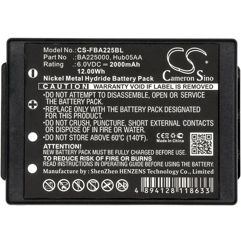 Cameron Sino 2000mAh Battery For HBC Radiomatic Eco  Linus 6  Technos  Spectrum A,B,1,2