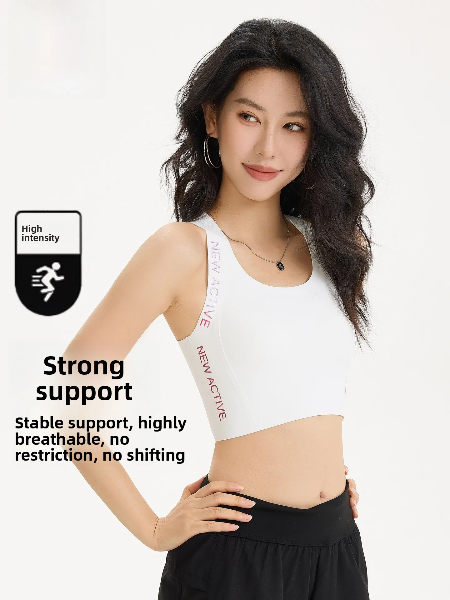 Sports Bra Women's Fitn Training Yoga Innerwear Anti ake No Cup Large Chest Appears Small Anti Sagging ort Sle