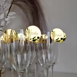 1/20/50/100Pcs Personalized Champagne Charm, Wedding Place Card, Glass Marker, Drink Tags, Personalized Wedding, Drink Label