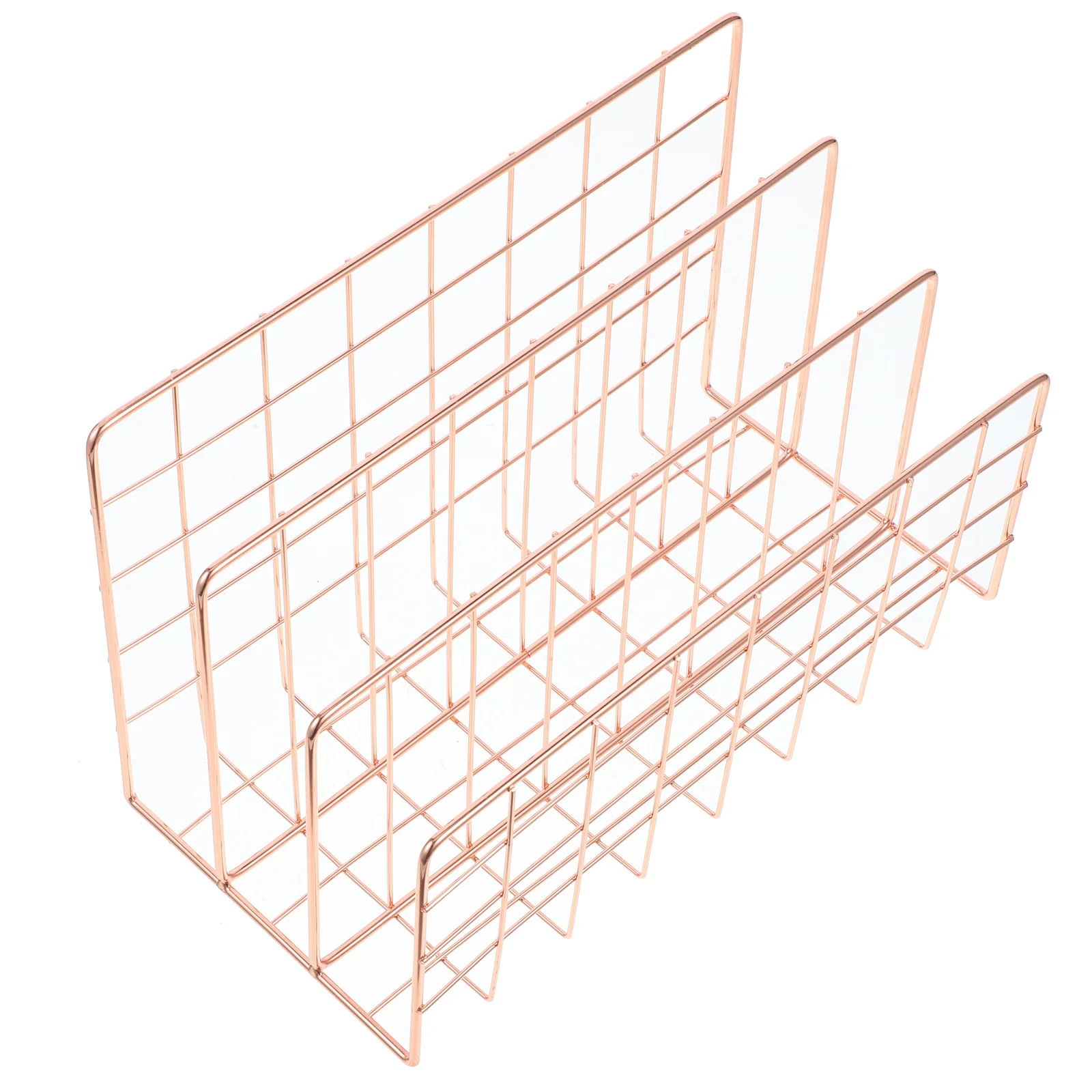 

1 pc File Storage Rack Premium Metal Material Card Slot Design Multipurpose Mail Sorter Stylish Book Shelf Magazine