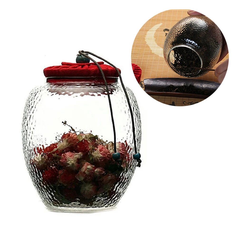 

Airtight Glass Jars For Tea Coffee Beans Dried Fruit Storage Container With Sealing Lid Red Moisture Proof Container For