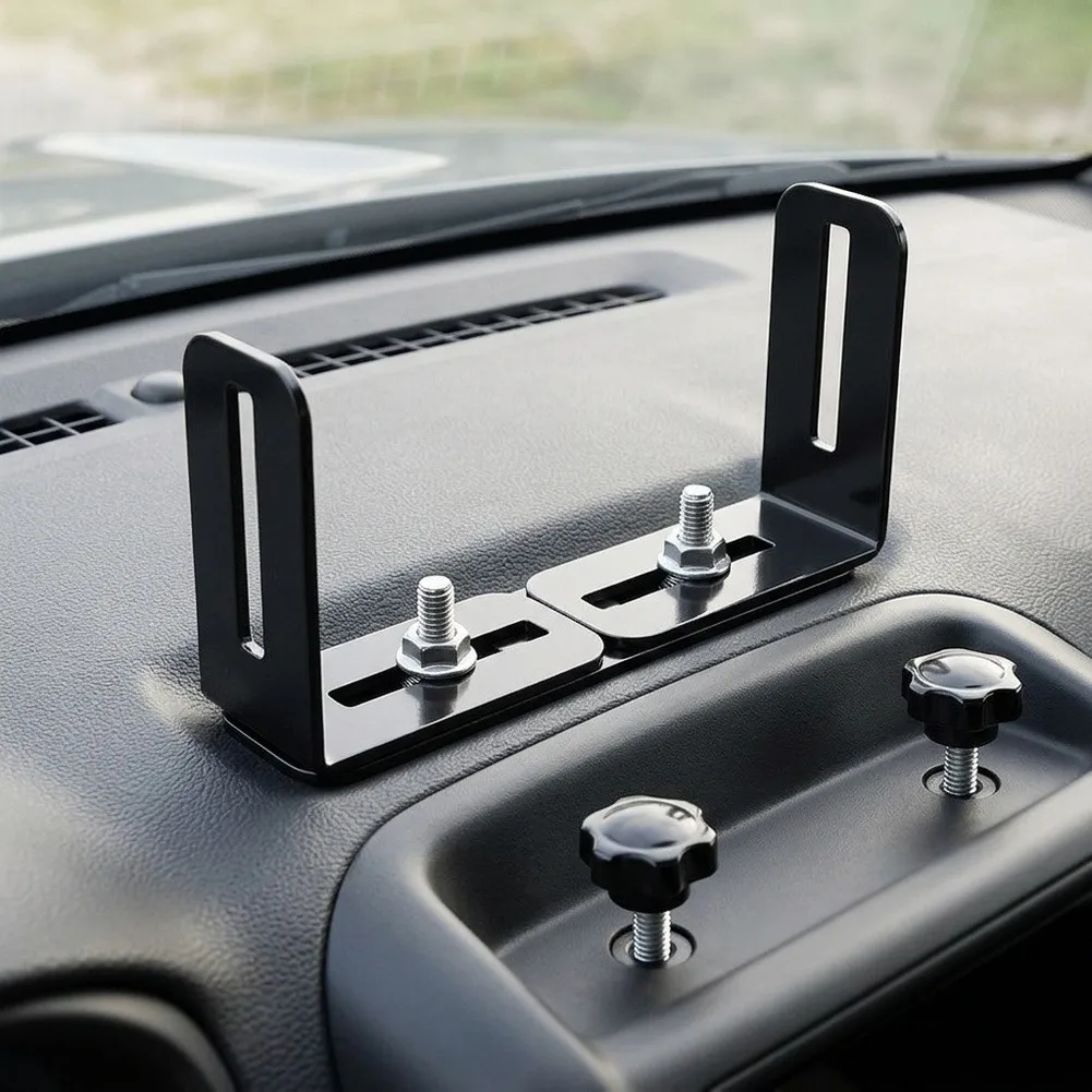 Adjustable Radio Mount Bracket 6 To 10 Inch Width With Knobs For Car Audio Vehicle Equipment Metal Holder