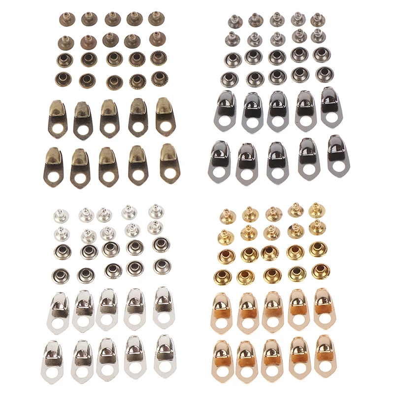 10 Sets Shoe Lace Hooks Lace Fittings Buckles With Rivets For Climb Hiking Shoes