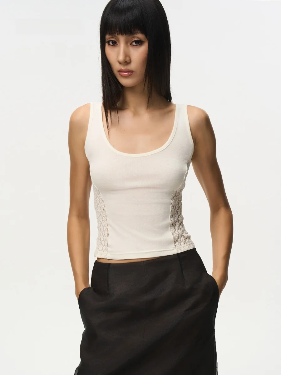 

AWOKENTIME Lace Bal Svel Slim Fit Vest Inner Wear Women's Faion ort H-ape Breathable Transparent Design