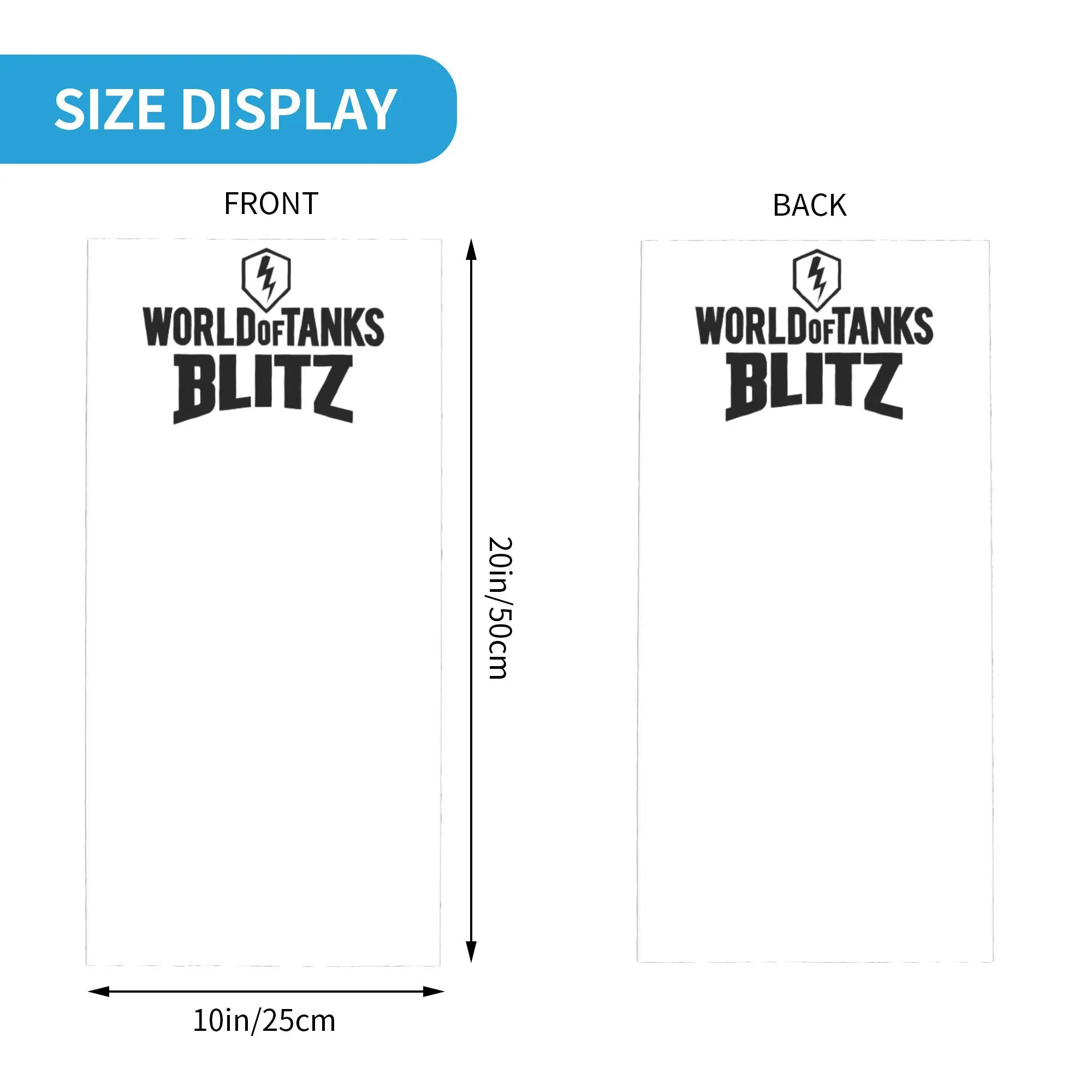 World of Tanks Blitz Logo Bandana غطاء الرقبة المطبوع التفاف وشاح متعدد الوظائف عقال الجري للرجال النساء الكبار تنفس
