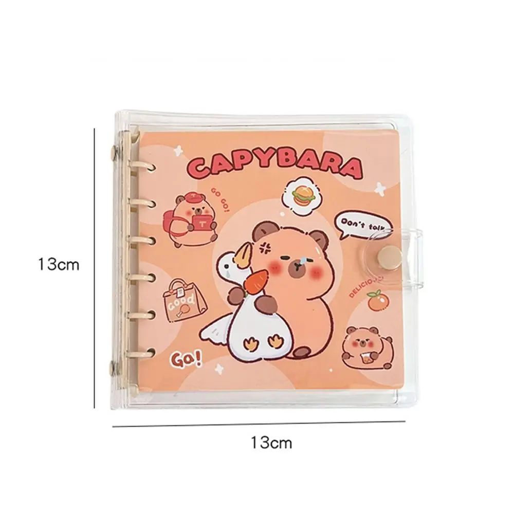 Portatile 6 fori Capybara Notebook Cartoon carino raccoglitore a fogli mobili note quotidiane addensato estetico Memo Pad materiale scolastico